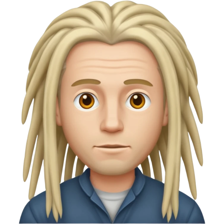 white man with straight clean dreadlocks emoji