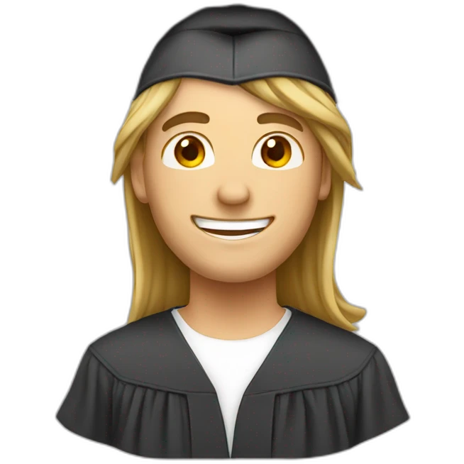 Happy graduate male long hair  emoji emoji