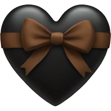 black heart with brown bow emoji