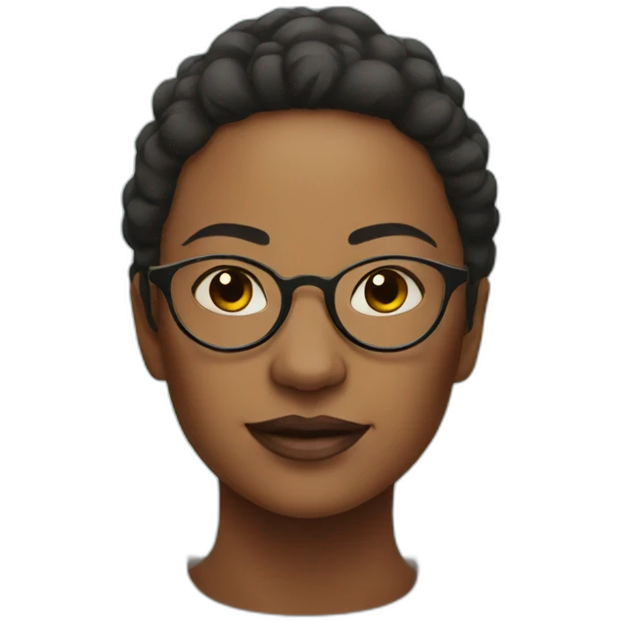 a strong women with round glasses, surrounded by bees emoji