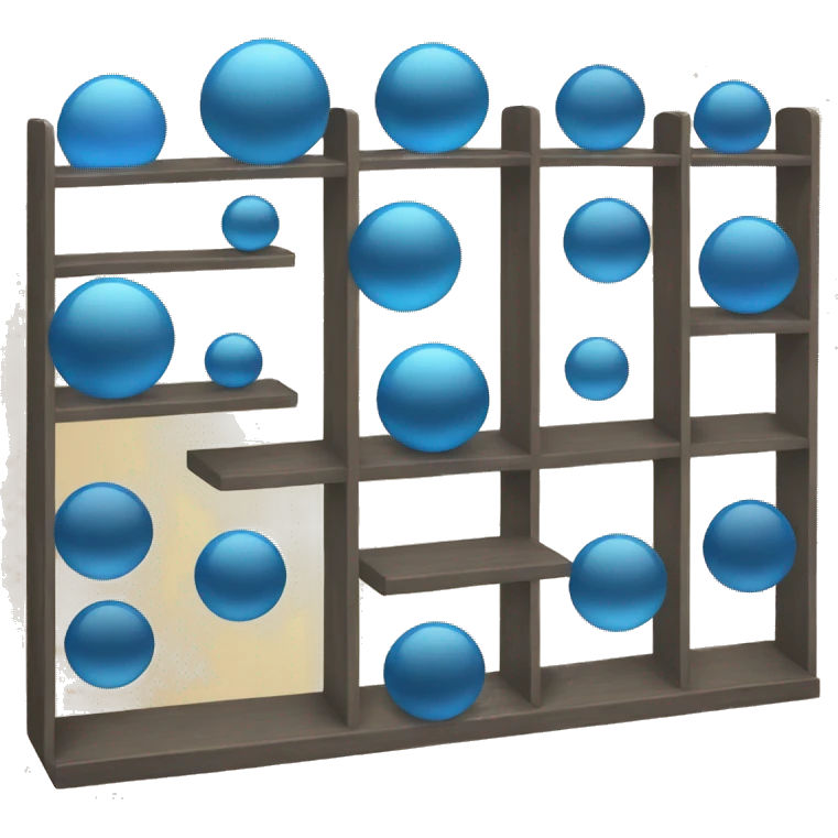 shelves with blue orb prophecies emoji