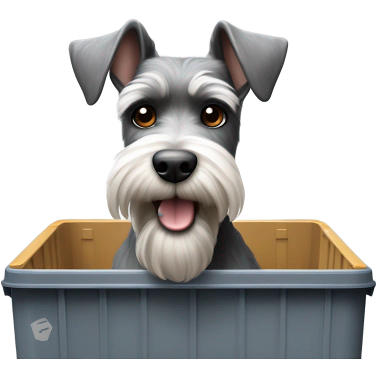 miniature schnauzer dumpster diving  emoji