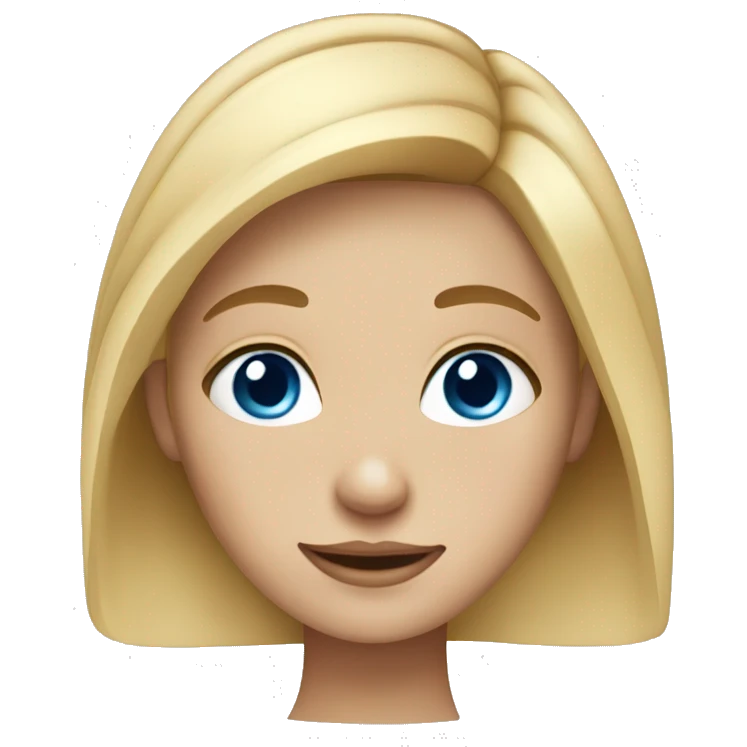 A girl with Kind blonde hair blue eyes and freckles emoji