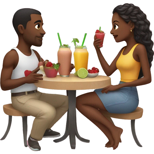 people having a date over a smoothie emoji
