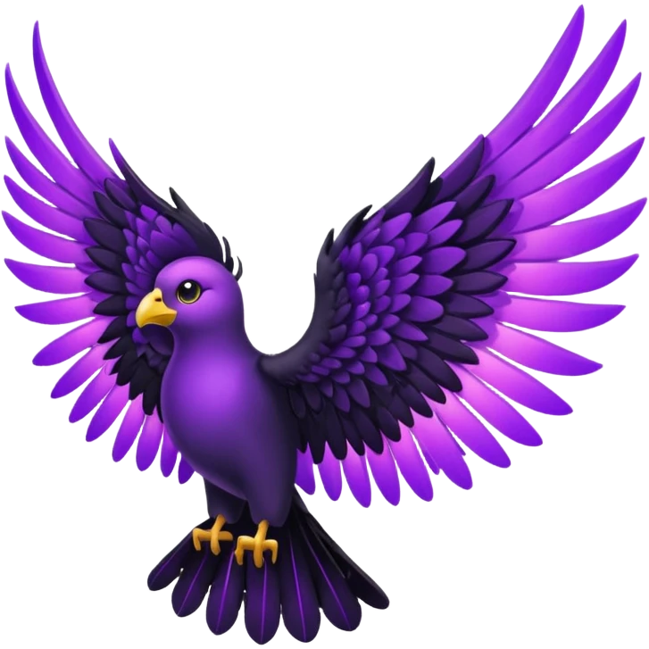 black wings with purple glow emoji
