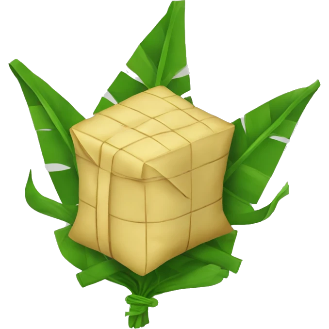 2 ketupat untuk hari raya. isinya nasi. emoji