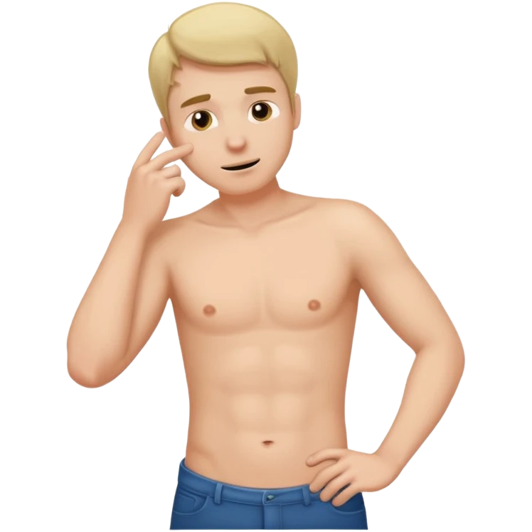 A white man scratching his butt emoji