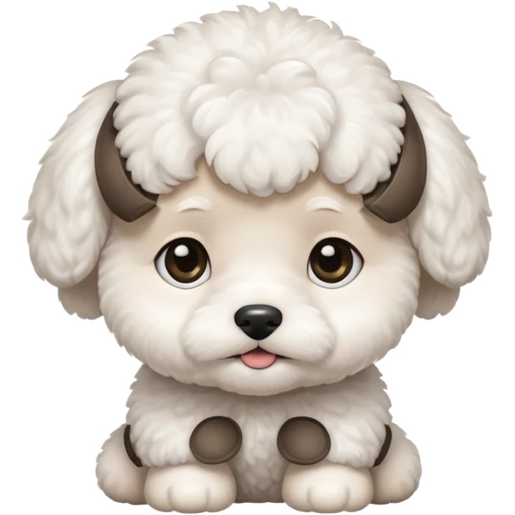 white baby Bichon Frise only face  emoji