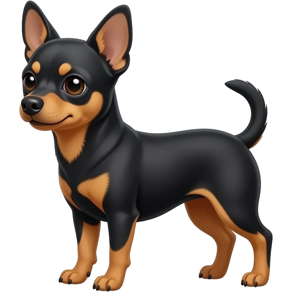 Jakru russce chihuahua Mélanger pinscher lady  noire marron et brun emoji