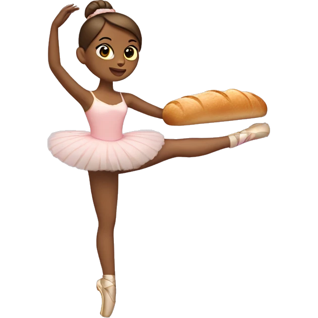 a ballerina holding a loaf of bread emoji