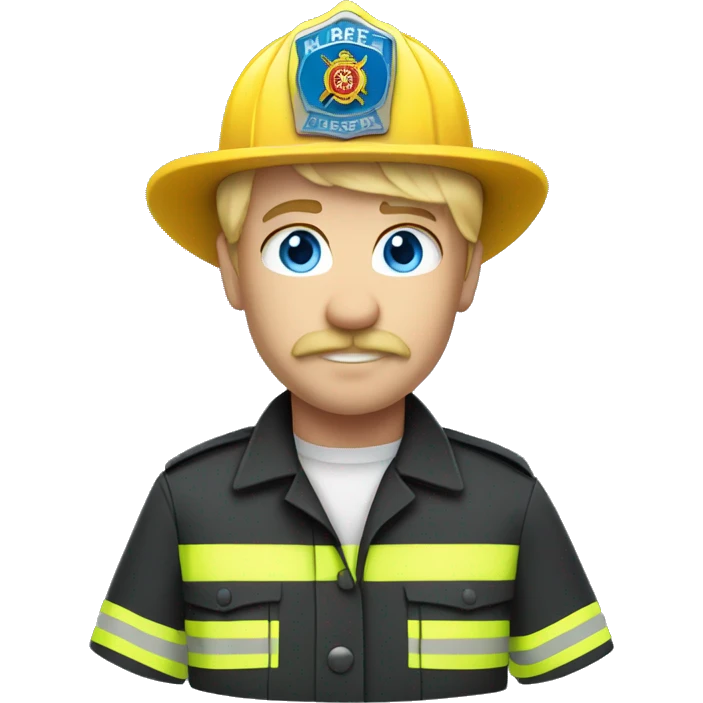firefighter with blue eyes and blonde hair and a handlebar mustache  emoji