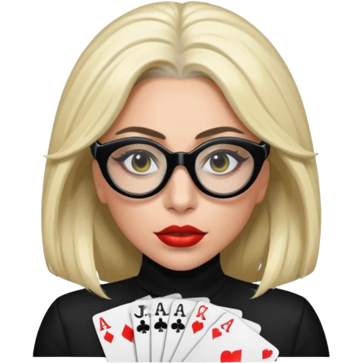 Lady Gaga poker face mask/ glasses emoji