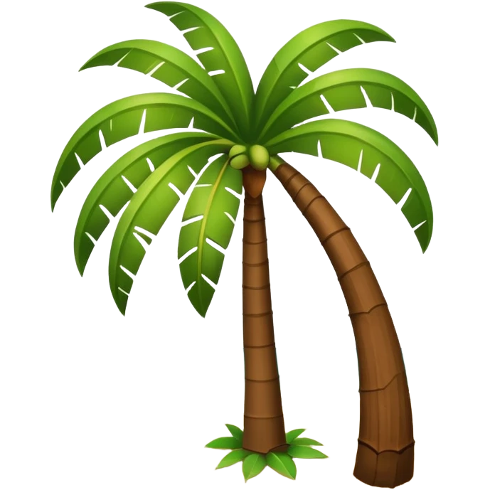 Un cocotier au bord d'une plage avec en arc de cercle écrit bonsoir emoji