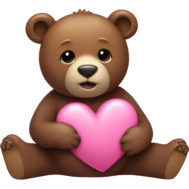 Bear with a small pink heart emoji