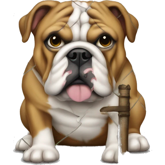english bulldog no trespassing sign emoji