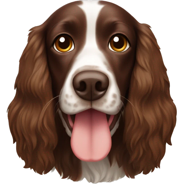 Liver and brown springer spaniel dog emoji