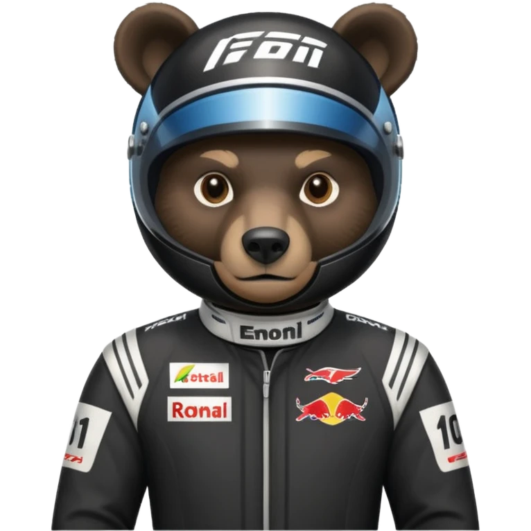 black bear f1 driver  emoji