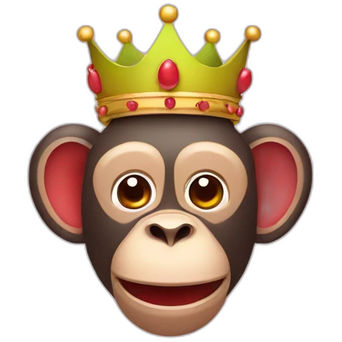 head of monkey watermelon with a crown emoji