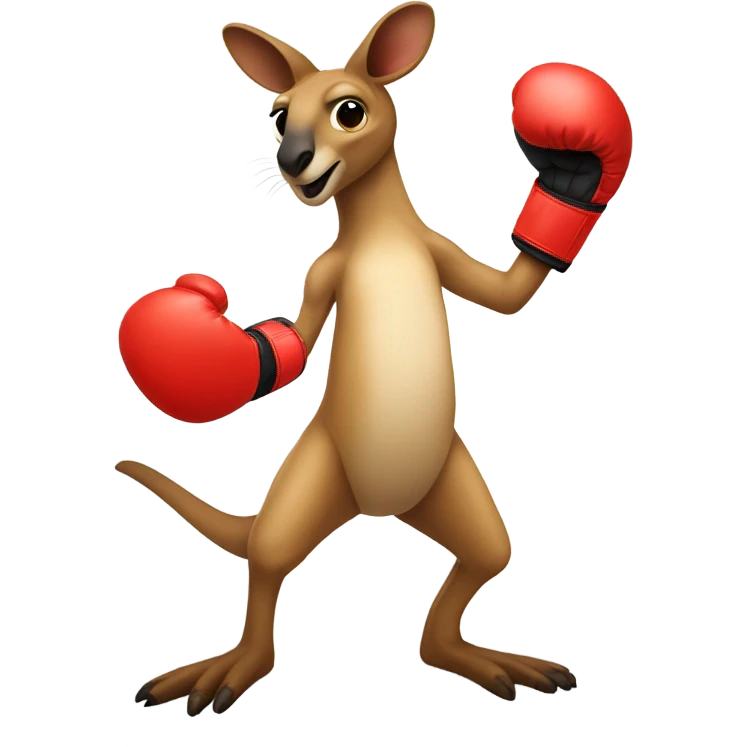 Kangaroo with boxing gloves emoji