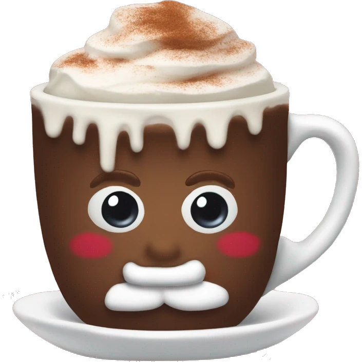 Hot chocolate with cream and cinnamon on christmas  emoji