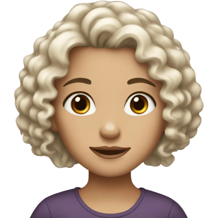 Girl with fair skin and curly black hair emoji