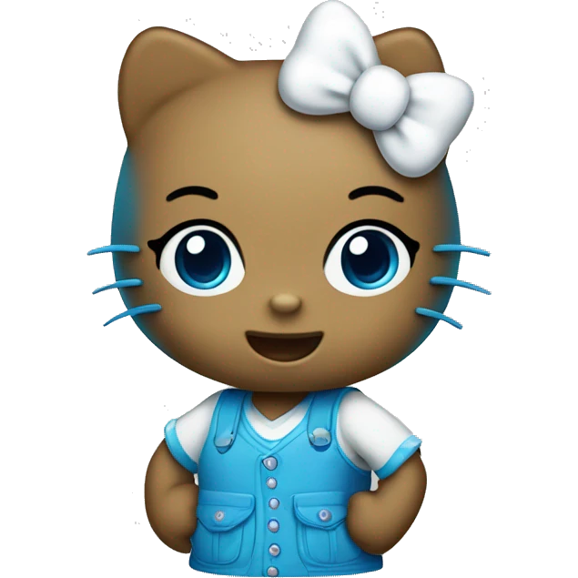 Hello Kitty with blues emoji
