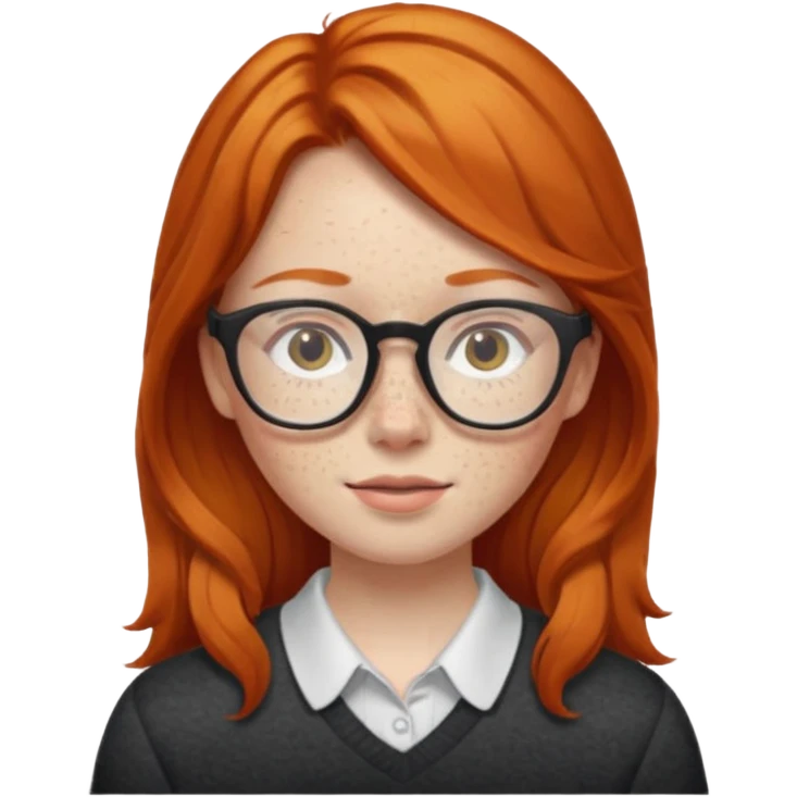 make a ginger girl with freckles and glasess emoji
