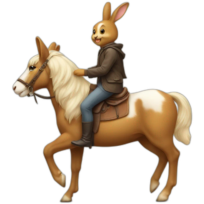 Lapin sur un chevale emoji
