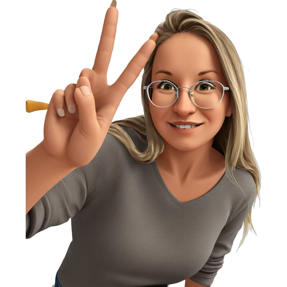 smiling girl with glasses indoors emoji