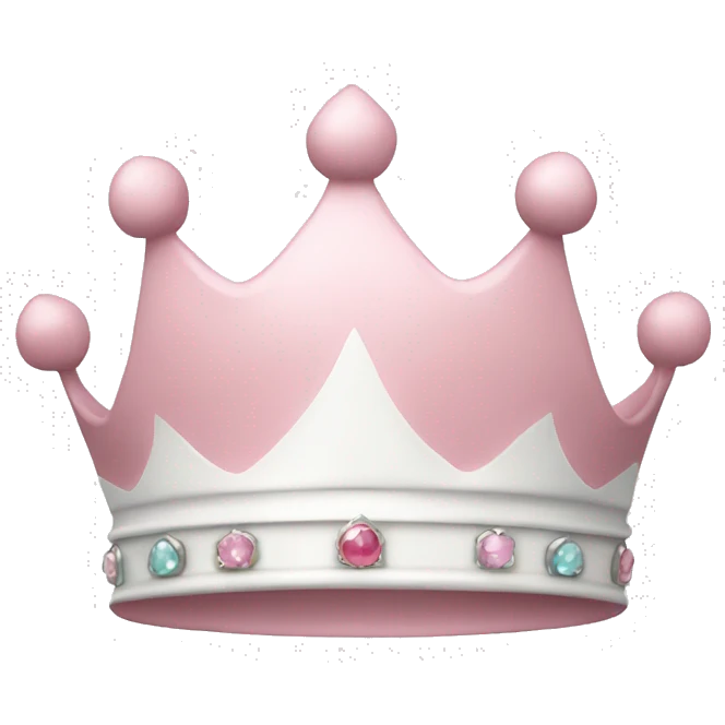 White and pastel pink crown emoji