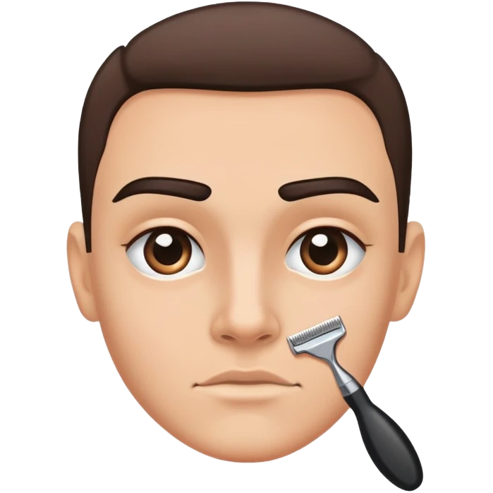 Eye brows shaved off with a razor emoji