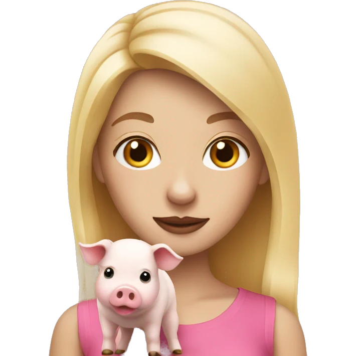 Blonde with mini pig emoji