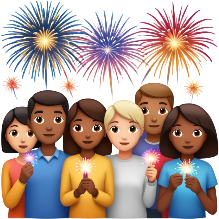 group of people watching fireworks emoji
