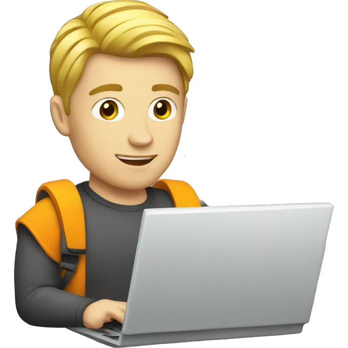 white male cybersportsman with laptop emoji