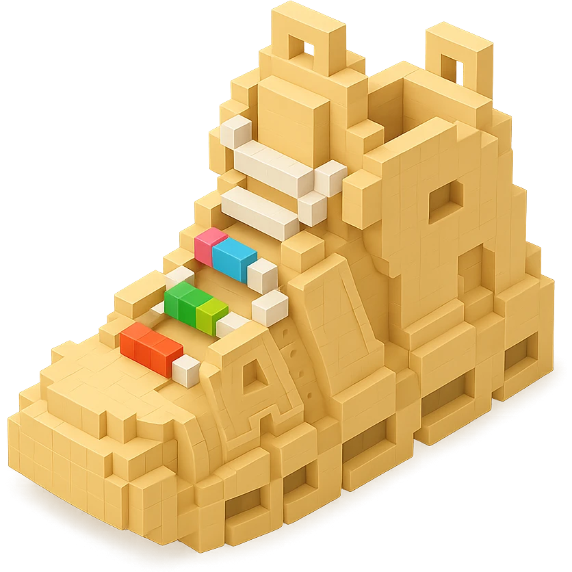 Nike Air More Uptempo sneakers in beige with colorful beads on the laces emoji