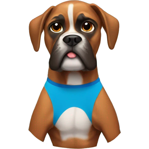 boxer dog wearing speedos emoji