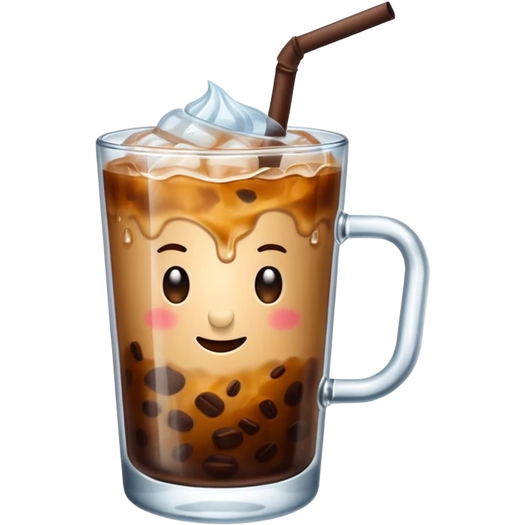 Winter iced coffee with no face  emoji