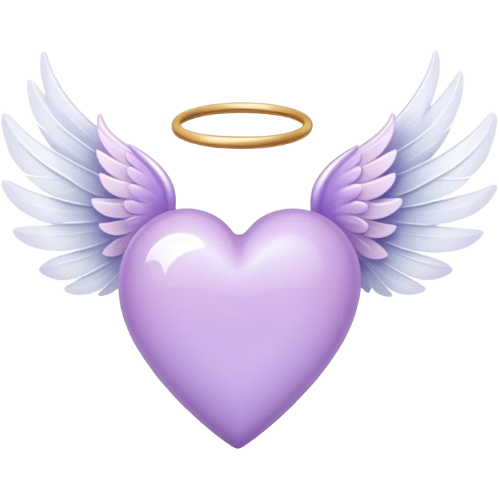 Pastel Purple Heart with white fairy wings emoji