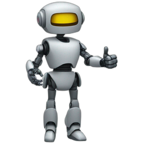faceless, robot woman, thumbs up emoji