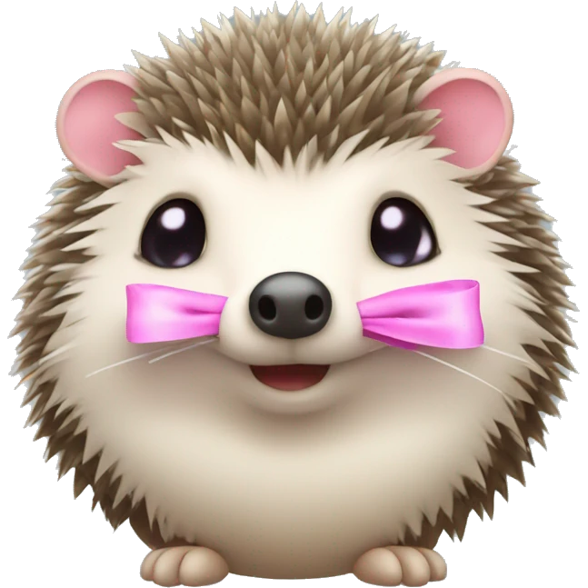 hedgehog with a pink bow emoji