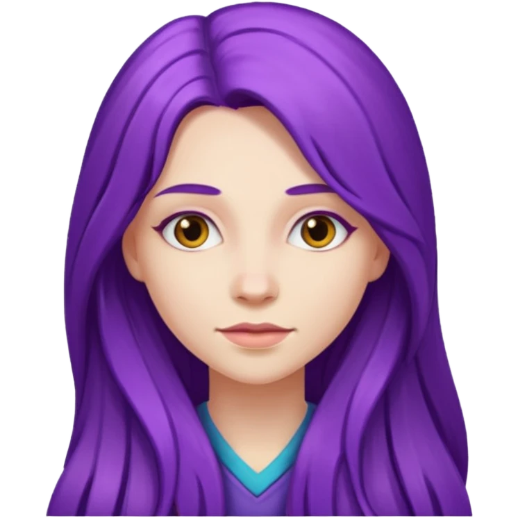 woman with purple long hair emoji