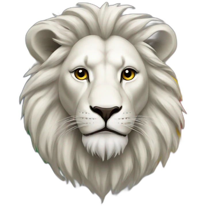Lion white the flag of thé Senegal emoji