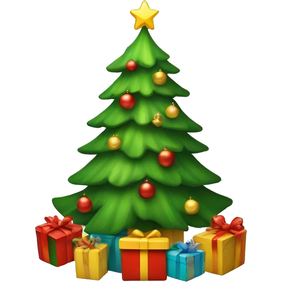 christmas tree with presents emoji