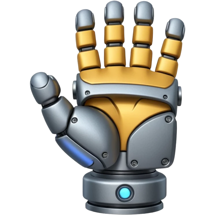 bulky robot fist, back of hand facing viewer emoji