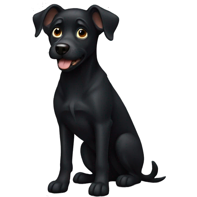 Black dog  emoji