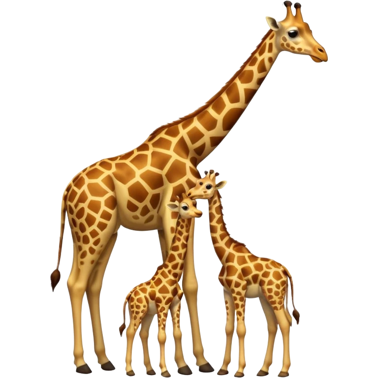 High resolution giraffe with its baby emoji