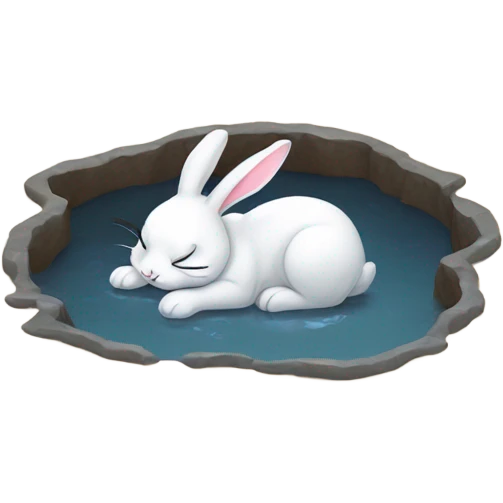 Bunny sleeping in a puddle emoji