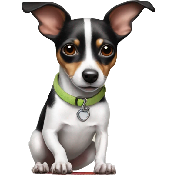 Rat terrier on a skateboard  emoji