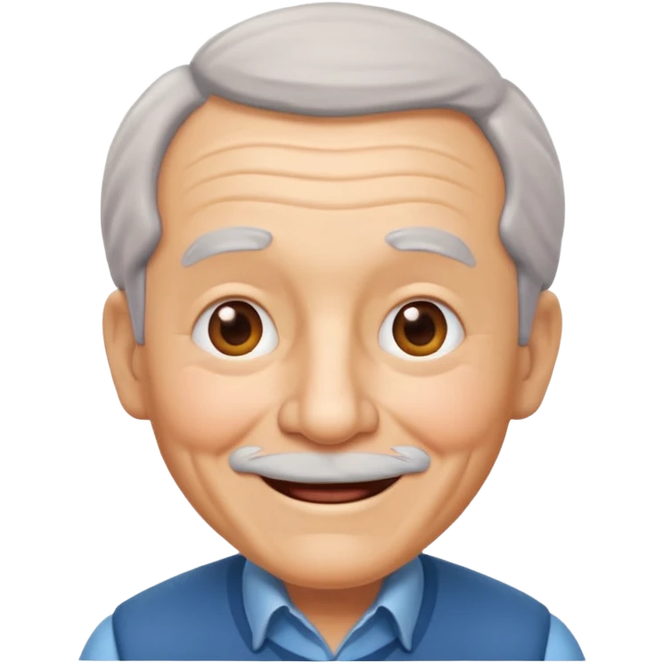 Happy Grandpa face 3d emoji