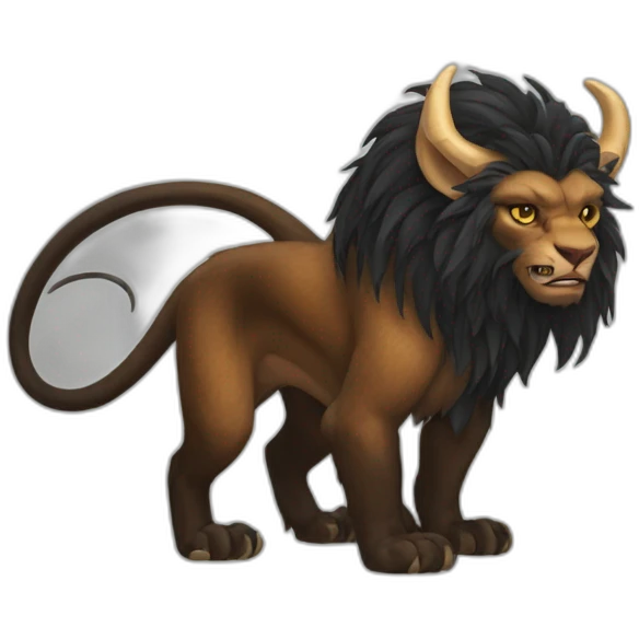 Manticore with black horns emoji